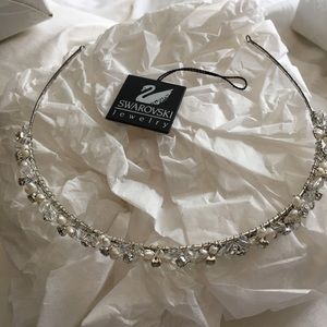 Swarovski Crystal and Pearl Wedding Veil Tiara